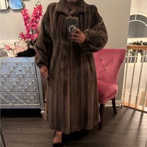 Grayish Brown Mink Fur Coat